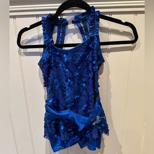 A WISH COME TRUE Size Intermediate Royal Blue Sequinned Dance Dress